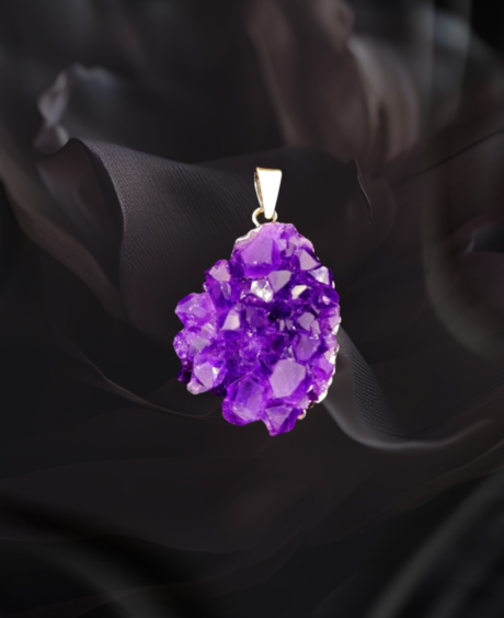 Purple Amethyst Cluster Pendant