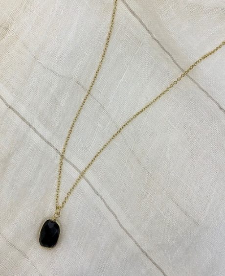 Black Quartz Pendant Necklace