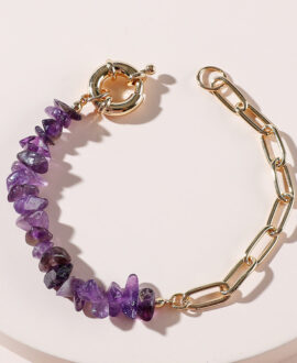 Qingdao Daiwei Jewelry Rough Stone Crystal Amethyst Stone Chain