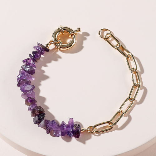 Qingdao Daiwei Jewelry Rough Stone Crystal Amethyst Stone Chain