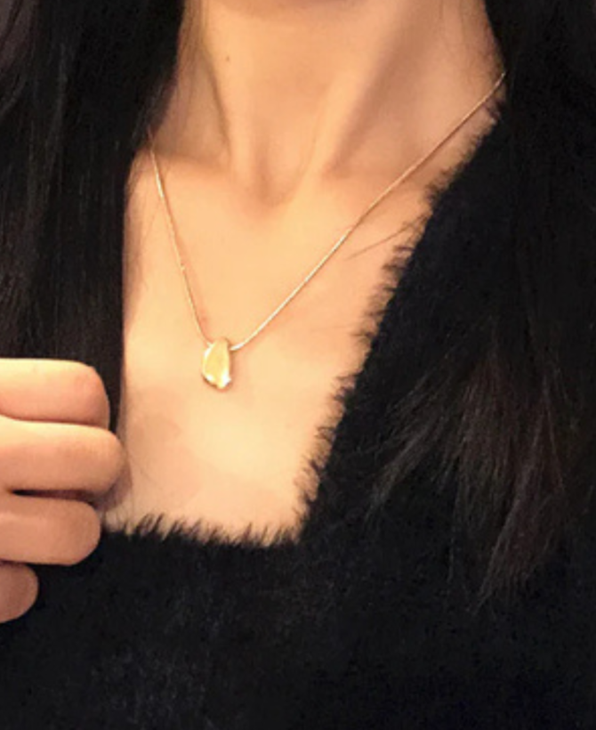 Womens Necklace With A Bean Pendant