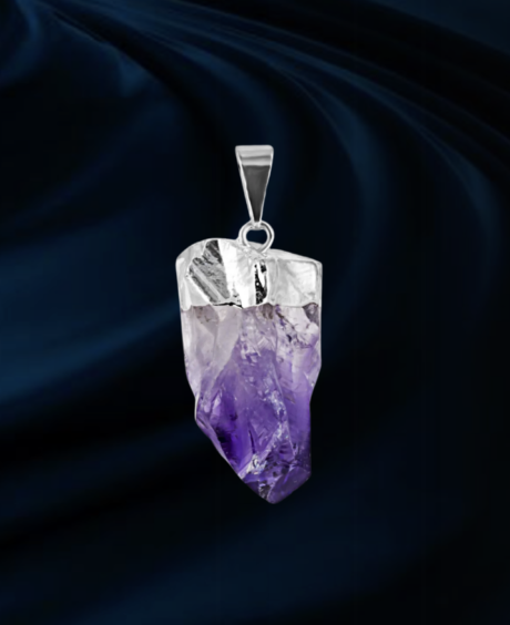 Amethyst Point with Leather Necklace