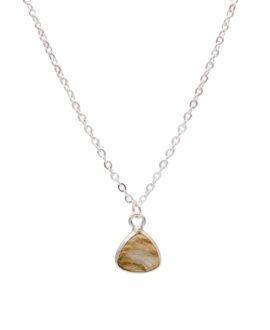 Labradorite Trillion Pendant Silver Necklace